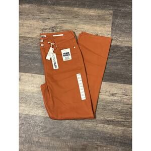 Code Bleu Womans Yam Orange ChelseaTummy Panel Denim Straight Jeans Sz 12